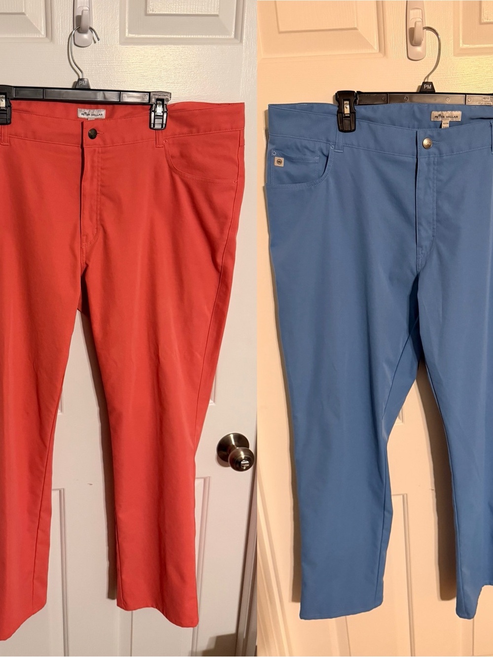 Peter Millar Chino Pants in Coral and Sky Blue